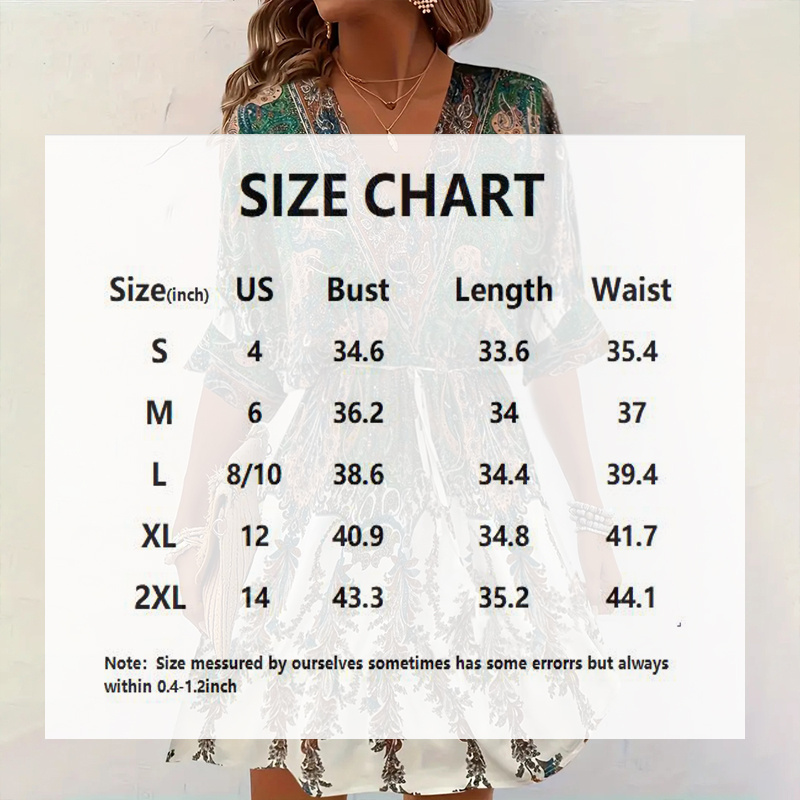 Women's Vintage Floral Butterfly Print Dress - Batwing Sleeve, Deep V-Neck & Ruffle Waist With Tie Detail