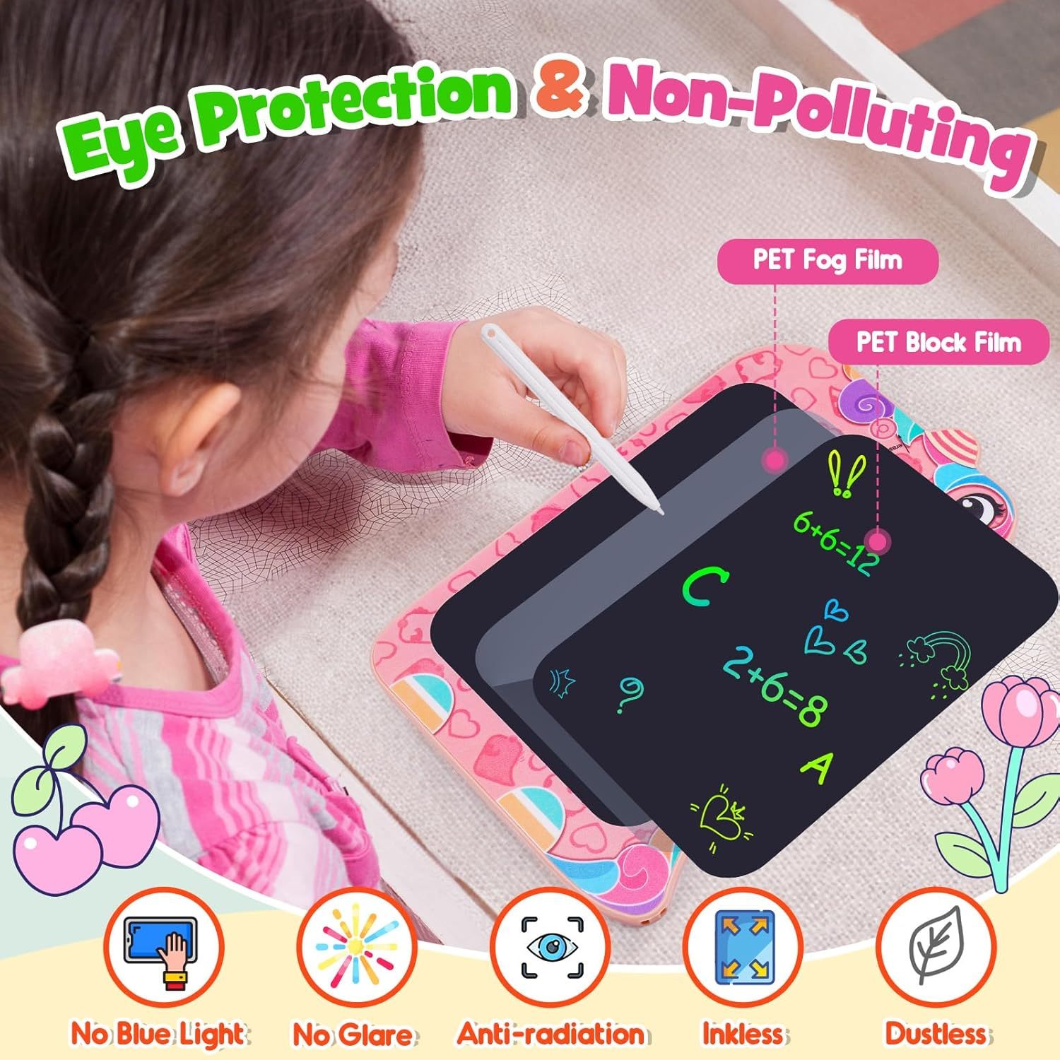LCD Writing Tablet, Birthday Christmas Kids Unicorn Gifts,8.5 Inch Colorful Toddler Doodle Board Drawing Tablet, Erasable Reusable Electronic Drawing Pads, Educational And Learning Toys For Kids