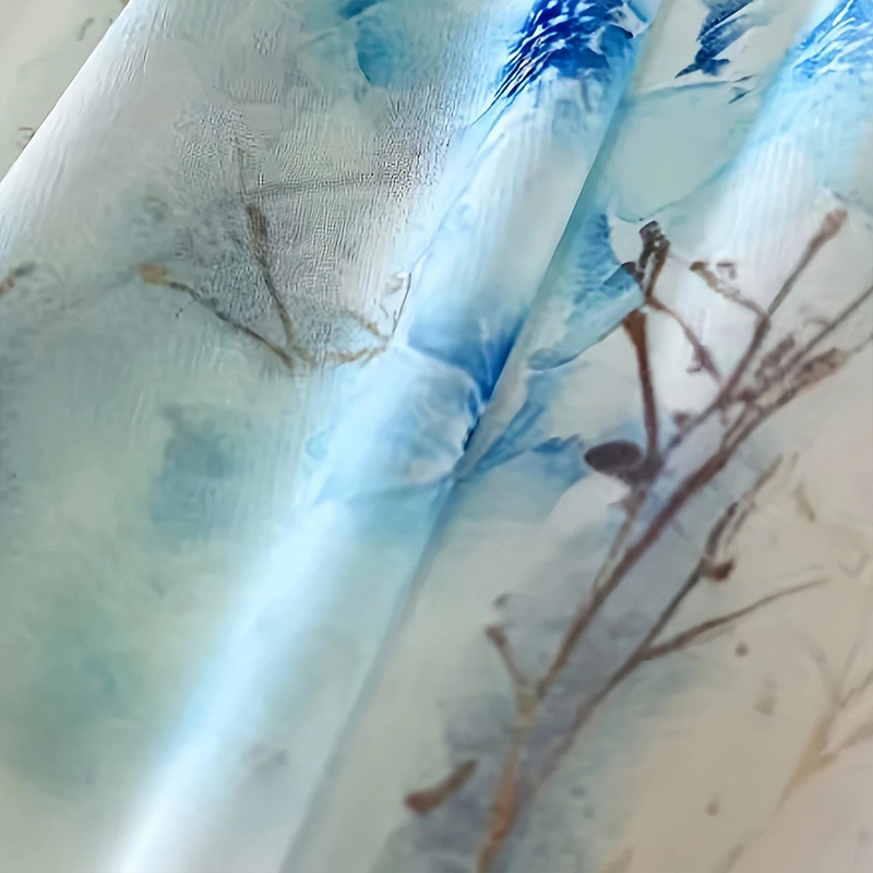 Women's Deep V-Neck Floral Print Boho Maxi Dress With Long Sleeves - A-Line Waist Ruffle Hem Dress For Spring&Summer Vacation