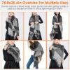 1Pc Women Winter Warm Scarf 74.8x25.6In Long Soft Knitted Shawl Extra Thick Plaid Blanket Wrap Cape
