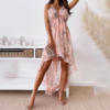 Women's Spaghetti Strap V-Neck Floral Sundress Flowy Fairy Style Summer Dress