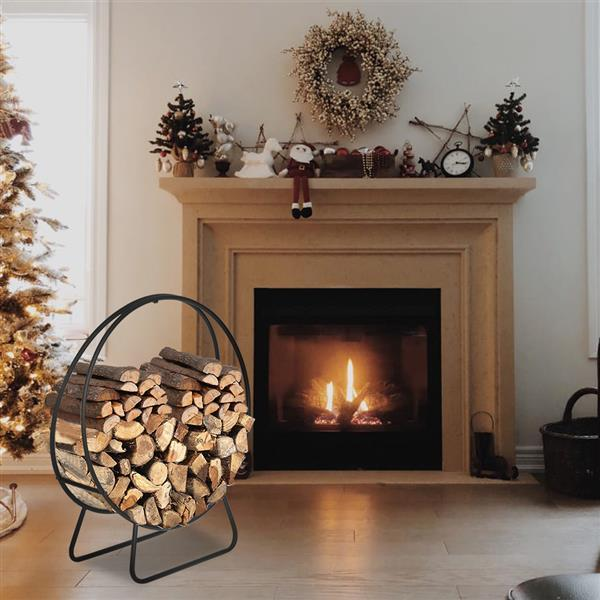 24 Inch Round Indoor Outdoor Wrought Iron Fireplace Wood Stand