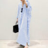 Womens Striped Long Sleeve Dress Casual Loose Button Down Maxi Shirt Dress