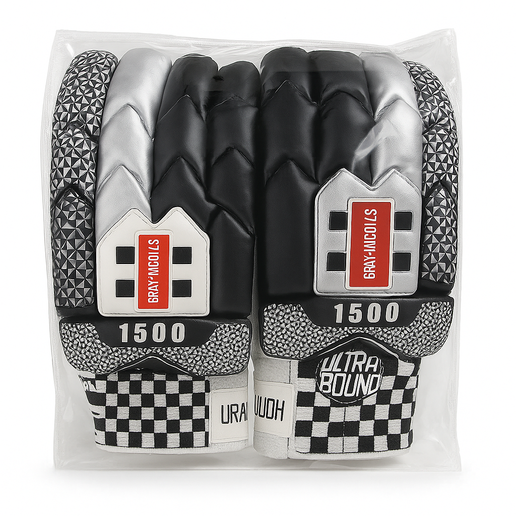 Professional Hard-Ball Cricket Batting Gloves – PU Outer + Leather Palm, High-Density Foam Protection, Adult Size (Left/Right Hand)
