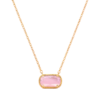 Colorful Zircon Birthstone Necklace – Oval Pendant, Gold Stainless Steel Chain