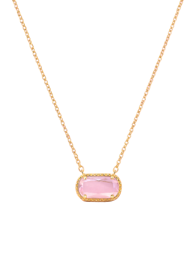 Colorful Zircon Birthstone Necklace – Oval Pendant, Gold Stainless Steel Chain