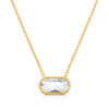 Colorful Zircon Birthstone Necklace – Oval Pendant, Gold Stainless Steel Chain