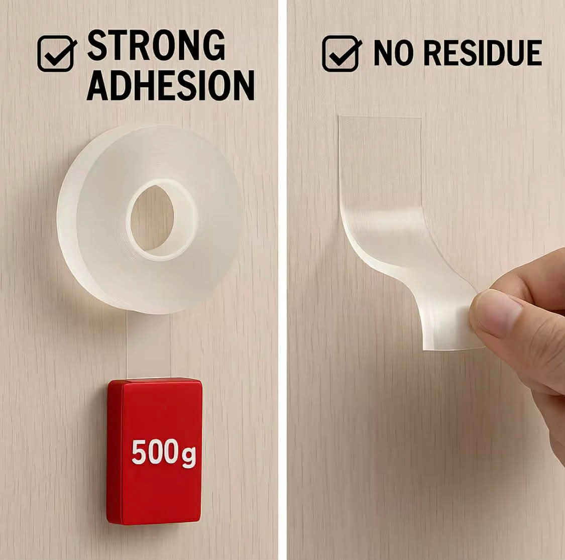 AN-Prime Pack-of 03-Double Sided Nano Tape Heavy Duty – Clear Mounting Adhesive Tape 9.85 Ft