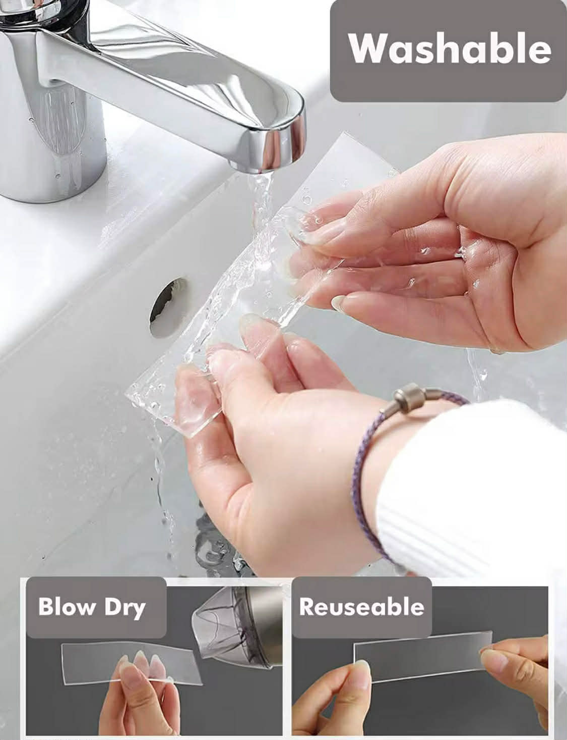 AN-Prime Pack-of 03-Double Sided Nano Tape Heavy Duty – Clear Mounting Adhesive Tape 9.85 Ft