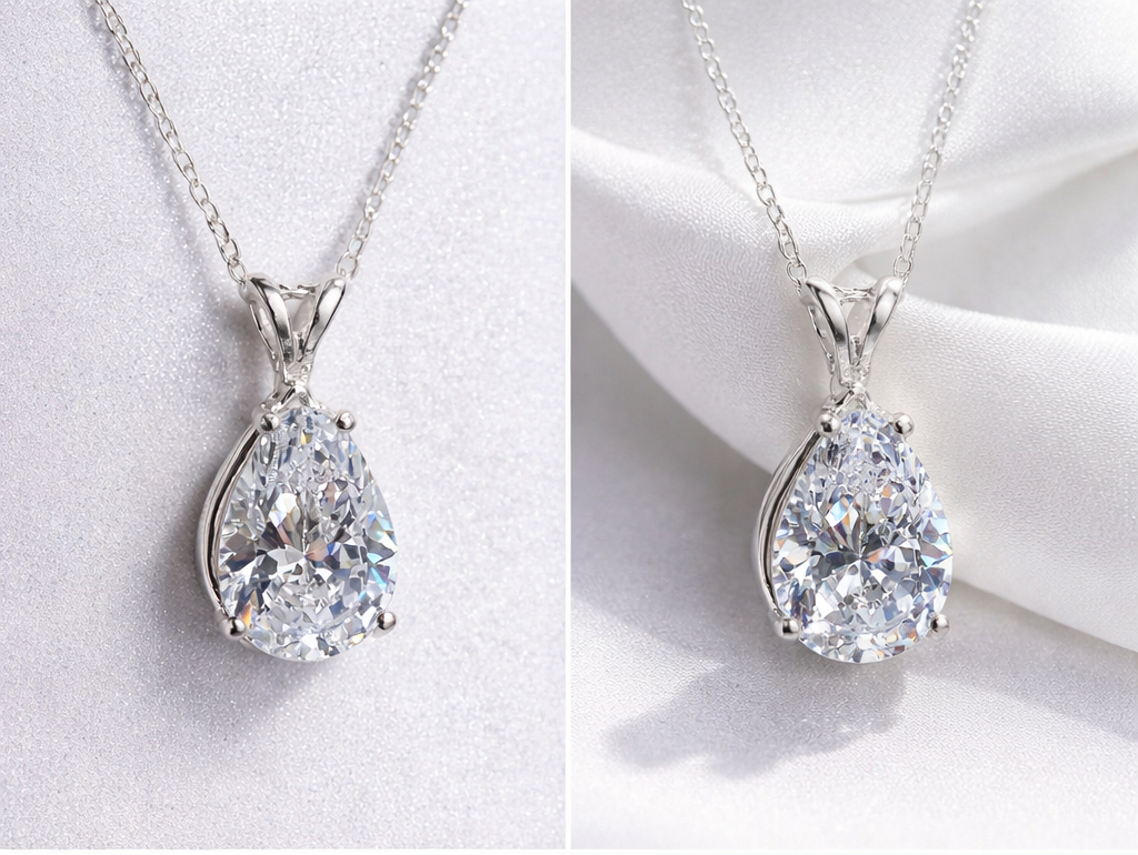 CAOSHI Water Drop Pendant Necklace for Women, Pear-Shaped Zircon Crystal Elegant Silver Necklace, Gift for Ladies & Girls