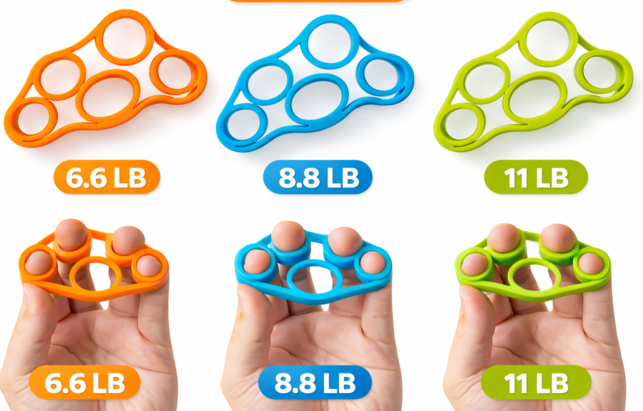 Hand Grip Strengthener & Finger Exerciser Set – Finger Stretcher & Forearm Grip Trainer for Wrist, Hand & Carpal Tunnel Relief – Strength Training for Men & Women