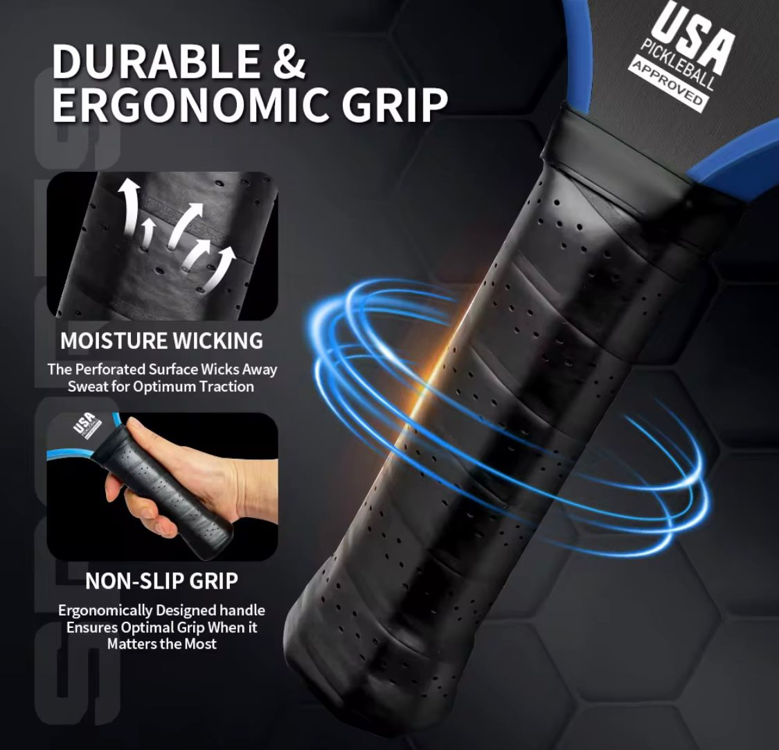 PRO-MAX T700 Carbon Fiber Pickleball Paddle – 16MM Honeycomb Core, Lightweight, Large Sweet Spot, Ergonomic Non-Slip Grip, USAPA Style Performance Paddle