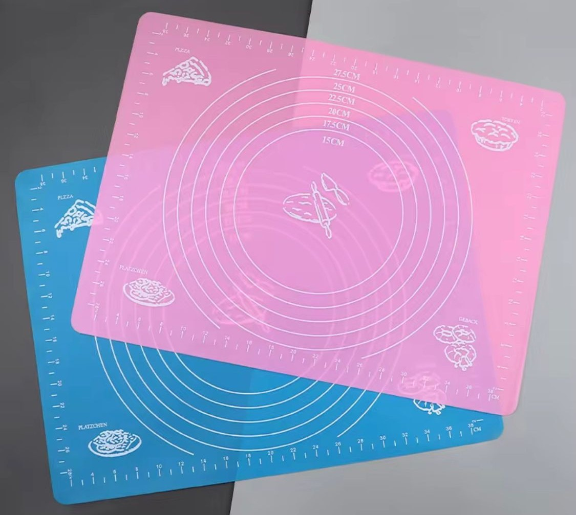AN-Prime Silicone Pastry Mat– Non-Stick Dough Rolling & Baking Mat with Measurements Edges, Food-Grade Silicone for Pizza, Pie, Fondant, Kneading & Baking