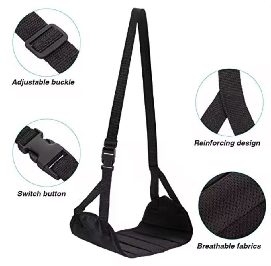 Portable Travel Foot Rest Hammock – Adjustable Airplane Footrest for Flights, Office & Home
