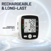 Wrist Blood Pressure Monitor Adjustable Automatic Wrist Cuff Voice Broadcast With 2 Users 180 Memory, Rechargeable Blood Pressure Monitors