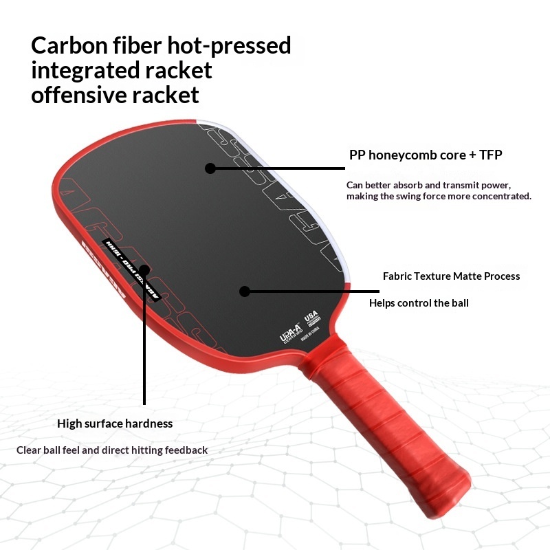 Carbon Fiber Pickleball Paddle Set Hot-Pressed In-One Piece