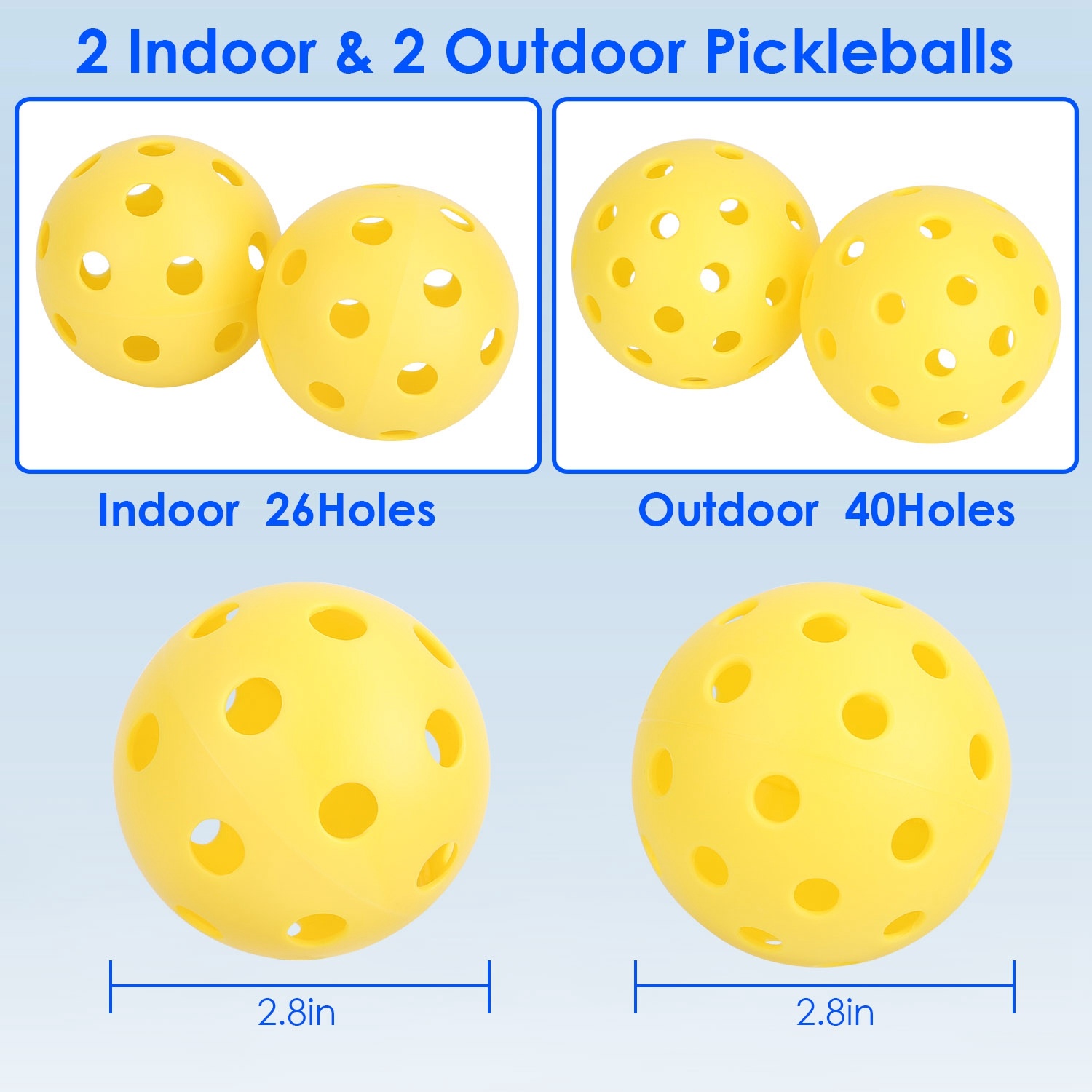 AN-Prime 1Set Portable Pickleball Net Set 22ft Regulation Size Net Pickle Ball Net System With 4 Pickleballs 4 Paddles Carrying Bag For Driveway Yard