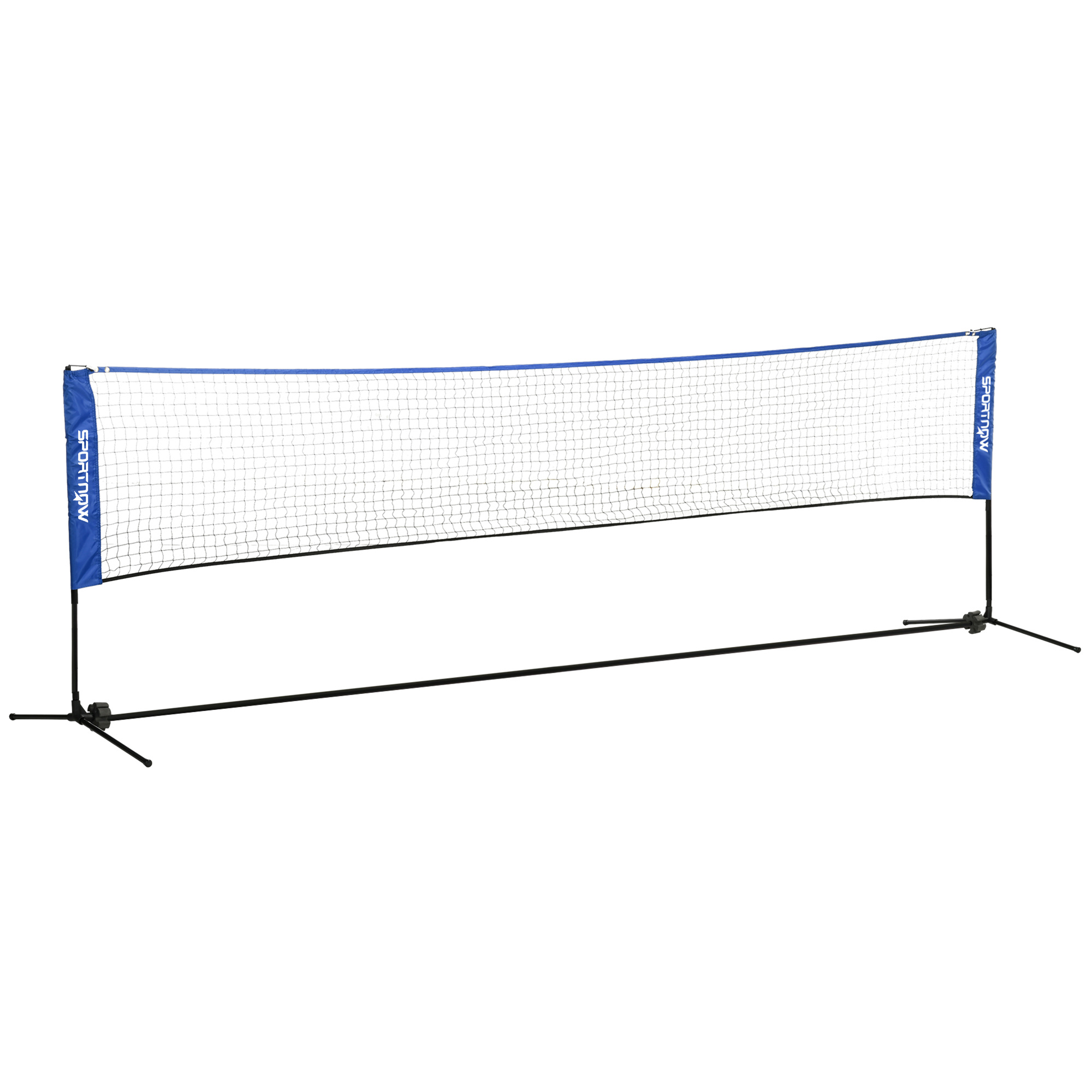 AN-Prime SPORTNOW 4m Badminton Net, Height Adjustable Outdoor Sports Net, With Carry Bag, For Tennis, Pickleball, Volleyball, Blue