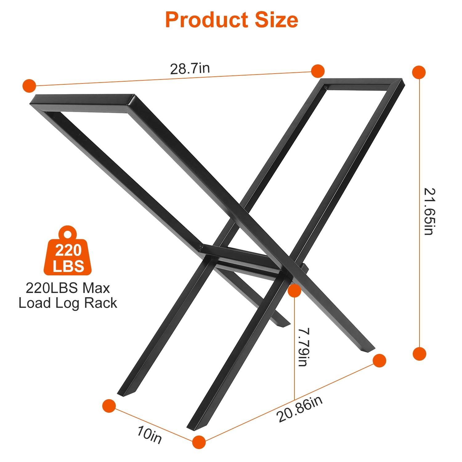 1Pc Firewood Log Rack 220LBS Steel Wood Lumber Storage Stacking Rack X Shape Storage Holder For Fireplace Firepit-Latest Design