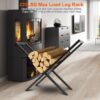 1Pc Firewood Log Rack 220LBS Steel Wood Lumber Storage Stacking Rack X Shape Storage Holder For Fireplace Firepit-Latest Design