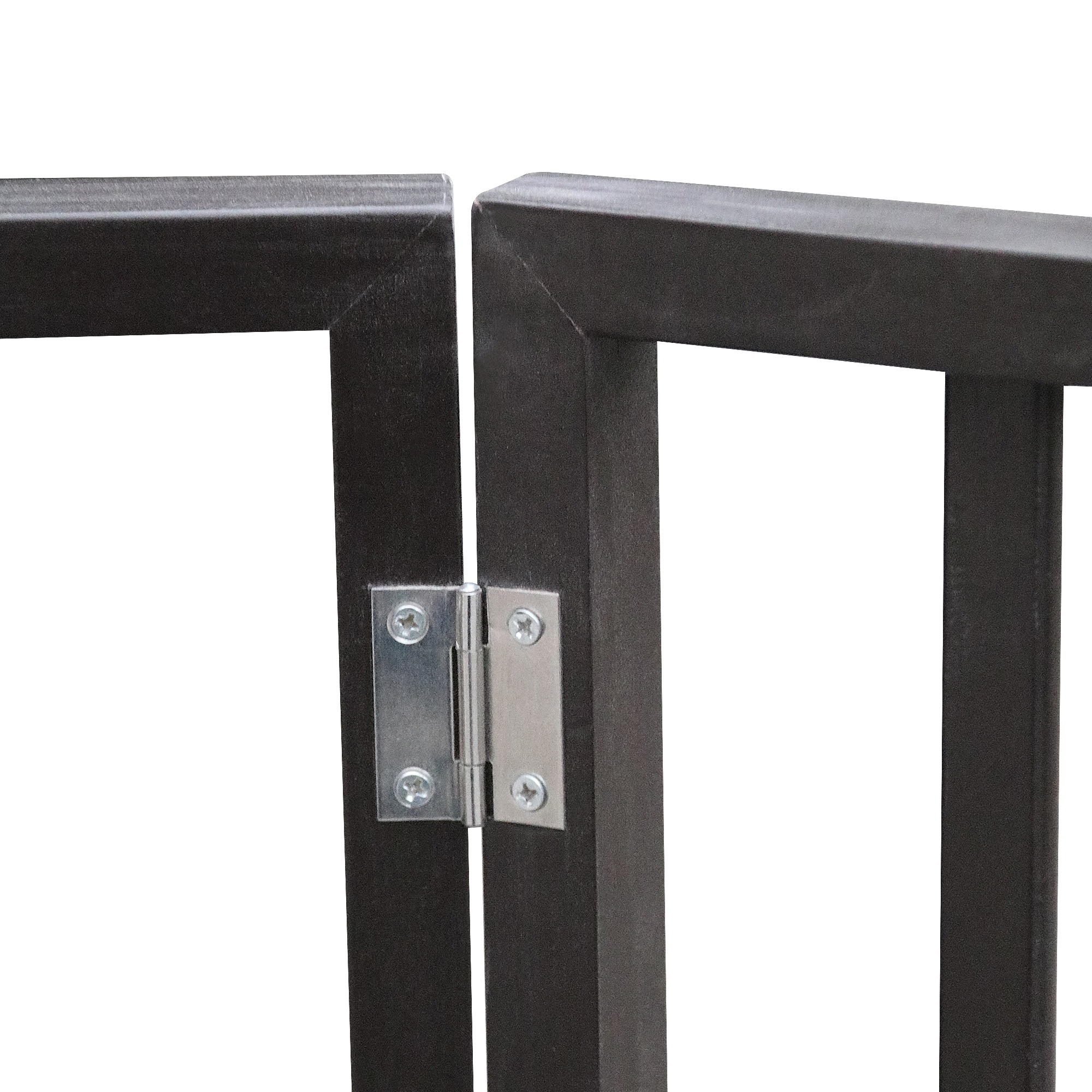 Pet Gate - Dog Gate For Doorways, Stairs Or House - Freestanding, Folding, Brown, Arc Wooden-Nice Design