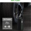 AN-Prime  AT004 Smart Portable Tire Air Pump For Cars, Motorcycles, Bicycles And Balls With Pressure Gauge And LED Screen For Fast Inflation