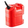 Fuel Container, 5 Gallon, Gas Tank With Spout & Clear Scale, 15 L/min Max Flow Rate, Secure & Leak-proof, Portable Flat Fluid Container For Most Cars Motorcycle ATV UTV, Red, 1 Pack