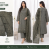 Elegant Pakistani/Indian Style Unstitched Lawn Suit for Women-3 PCS  Embroidery Suit