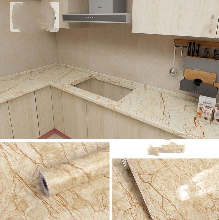 Thickened Marble  Wall Paper for Kitchen Countertops, Backsplash, Bathroom & Home Déco