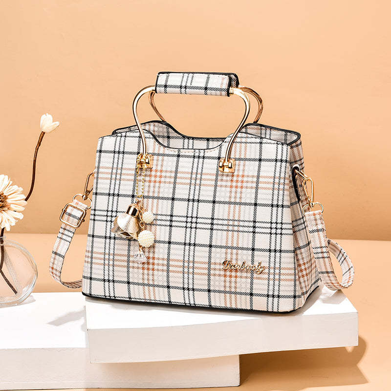 Checkered Design Women's Bag - Satchel Portable Shoulder Crossbody Handbag-Latest Design-Free Shipping