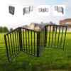 Pet Gate - Dog Gate For Doorways, Stairs Or House - Freestanding, Folding, Brown, Arc Wooden-Nice Design