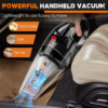 AN-Prime Mini Cordless Vacuum Cleaner Car Handheld Vacuum Power Suction USB Rechargeable