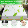 Full Size Waterproof Mattress Protector Breathable Soft Cotton Mattress Pad Cover With Elastic Deep Pocket Up To 11in Noiseless Machine Washable Bedding Mattress Pad