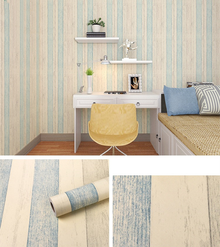 Antique Striped European Wallpaper Waterproof and  Heat Resistant