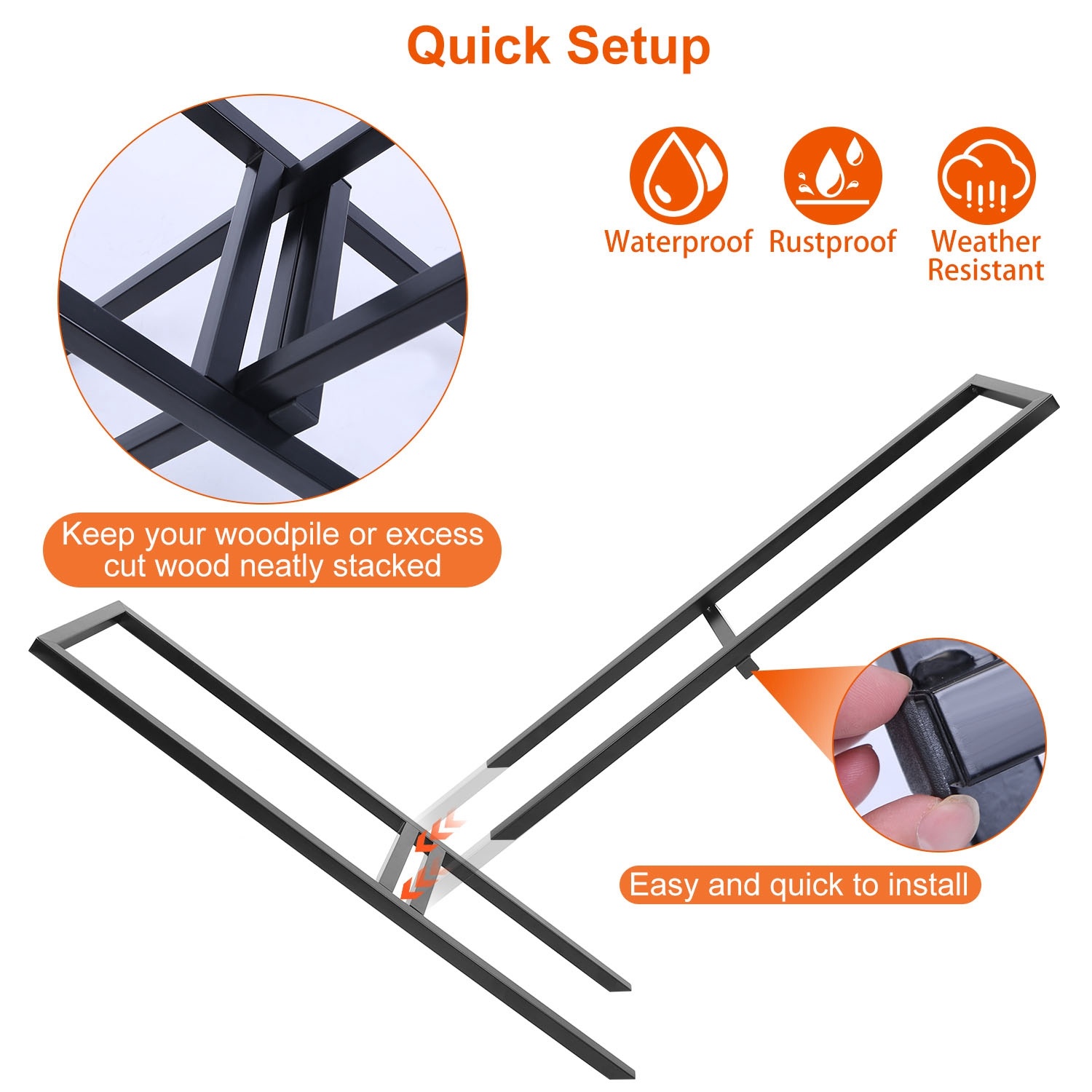 1Pc Firewood Log Rack 220LBS Steel Wood Lumber Storage Stacking Rack X Shape Storage Holder For Fireplace Firepit-Latest Design