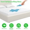Full Size Waterproof Mattress Protector Breathable Soft Cotton Mattress Pad Cover With Elastic Deep Pocket Up To 11in Noiseless Machine Washable Bedding Mattress Pad