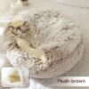 2 In 1 Dog And Cat Bed Pet Winter Bed Round Plush Warm Bed House Soft Long Plush Pets Bed Pet Products