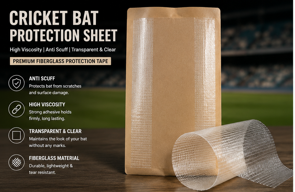 2 Pcs Clear Fiberglass Cricket Bat Face Protection Sticker-High Adhesive Stickers