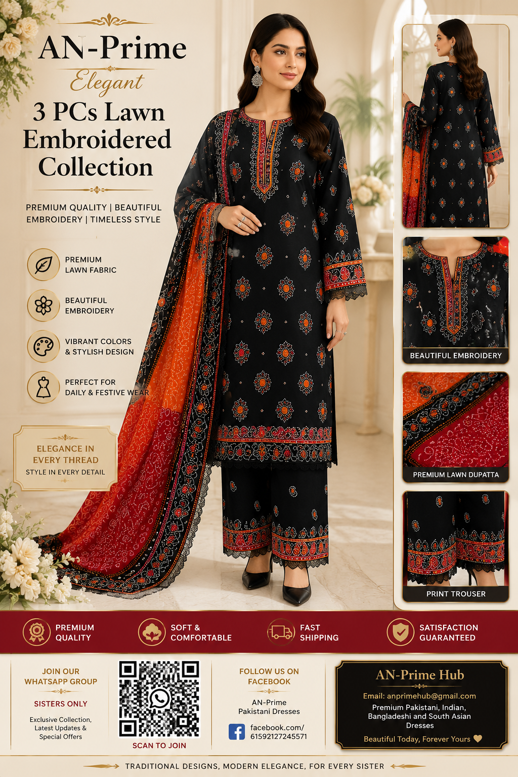 Pakistani Designer Printed Lawn-Unstitched 3Pcs Dresses